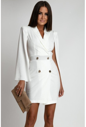 Short jacket dress with cape sleeves