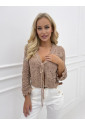 Knitted openwork cardigan with drawstring