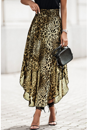 Skvele strihaná maxi sukňa s leopardím vzorom 