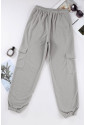 Pohodlné sivé jogger nohavice so šnúrkou