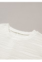 Biele štruktúrované tričko s dlhými rukávmi