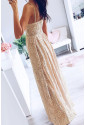 Maxi beige lace gown dress