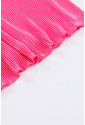 Pink 3/4 Sleeves Pleated Shirt and High Waist Shorts Lounge Set