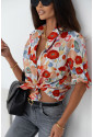 Bavlnená farebná košeľa s abstraktným kvetinovým vzorom 
