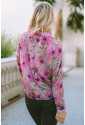 Vzdušná fialová košeľa s kvetinovým vzorom 
