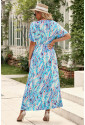 Colors Wrap V Neck Floral Maxi Dress