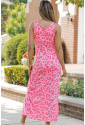 Leopard Print Sleeveless Maxi Dress with Slits
