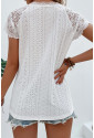 White Lace Eyelet Embroidered Tee