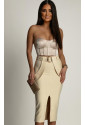 Beige bandage midi skirt MARTINA