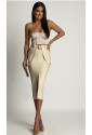 Beige bandage midi skirt MARTINA