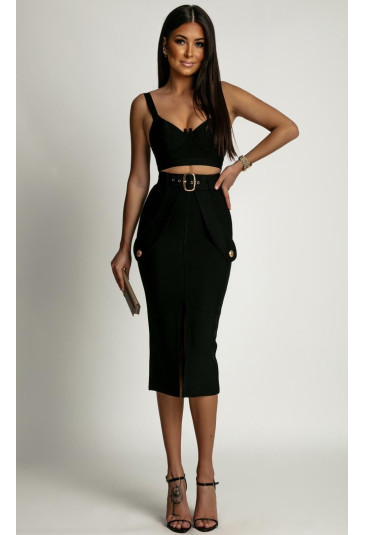 Black bandage midi skirt MARTINA