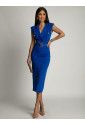Elegantné modré biznis šaty