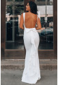 Bow Knot Ruffled Backless Sleeveless Gown