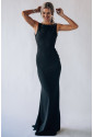 Bow Knot Ruffled Backless Sleeveless Gown