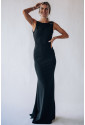 Bow Knot Ruffled Backless Sleeveless Gown