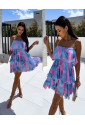 Soft ruffles dress with rhinestone straps