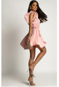 Pleated mini dress with a wavy flared skirt STELA