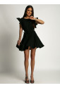 Pleated mini dress with a wavy flared skirt STELA