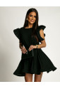 Pleated mini dress with a wavy flared skirt STELA