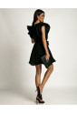 Pleated mini dress with a wavy flared skirt STELA