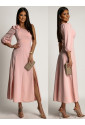 Elegant one sleeve rose dress