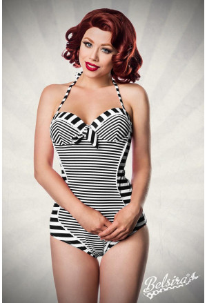 Stripe vintage onepiece swimwuit monokini by Ophelia