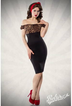 Skvelé vintage šaty s leopardím vzorom