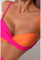 Rose Red Twist Bikini High Waist Swimsuit