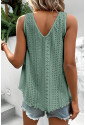 Lace Crochet Splicing V Neck Loose Fit Tank Top