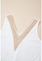 Lace Crochet Splicing V Neck Loose Fit Tank Top