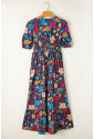 Retro African Print Floral Maxi Dress ZANZIBAR