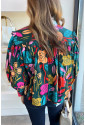 African Print Floral Knot Blouse