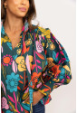 African Print Floral Knot Blouse