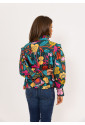 African Print Floral Knot Blouse