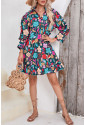 Retro African Floral Short Dress ZANZIBAR