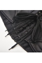 Black Steel Boned Zipper Lace-up Closure Overbust Corset 