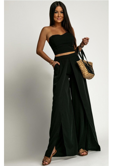 Women's black top and pants set