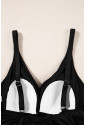 Black Twist Backless One-Piece Swimsuit