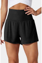 Black Pocketed Wide Waistband Swim Shorts