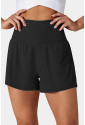 Black Pocketed Wide Waistband Swim Shorts