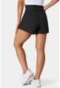 Black Pocketed Wide Waistband Swim Shorts