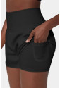 Black Pocketed Wide Waistband Swim Shorts