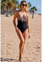 Leopard Belted One-piece Swimsuit