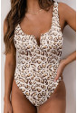 Leopard Belted One-piece Swimsuit