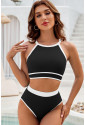 Contrast Trim High Waisted Bikini