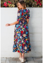 Retro African Print Floral Maxi Dress ZANZIBAR