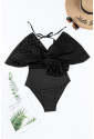 Black Lace Short Sleeve Monokini