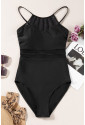 Black Mesh One Piece Swimsuit