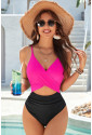 Crossover Colorblock Cutout One Piece Swimsuit