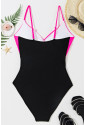 Crossover Colorblock Cutout One Piece Swimsuit